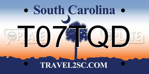 T07TQD South Carolina License Plate