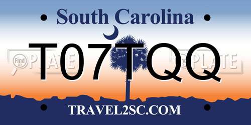 T07TQQ South Carolina License Plate