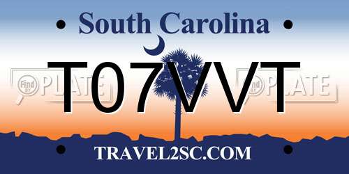 T07VVT South Carolina License Plate