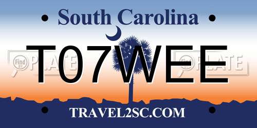 T07WEE South Carolina License Plate