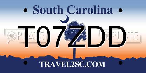 T07ZDD South Carolina License Plate
