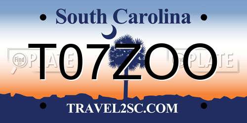 T07ZOO South Carolina License Plate