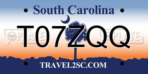 T07ZQQ South Carolina License Plate