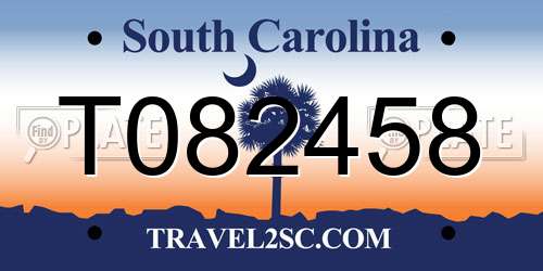 T082458 South Carolina License Plate