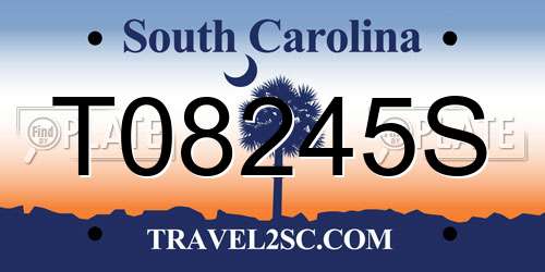 T08245S South Carolina License Plate