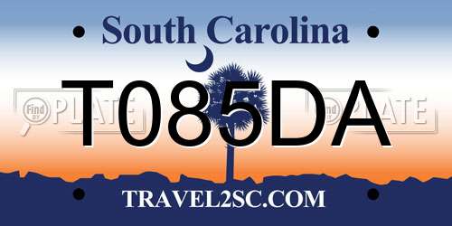 T085DA South Carolina License Plate