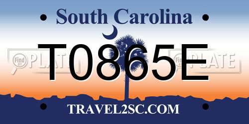 T0865E South Carolina License Plate