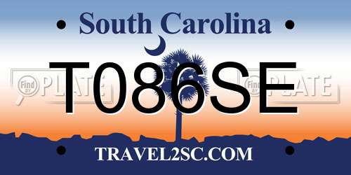 T086SE South Carolina License Plate