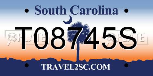 T08745S South Carolina License Plate