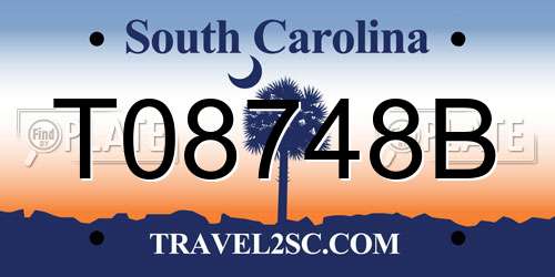 T08748B South Carolina License Plate