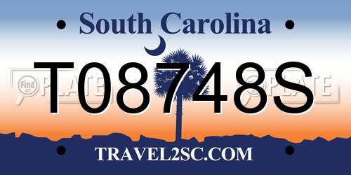 T08748S South Carolina License Plate