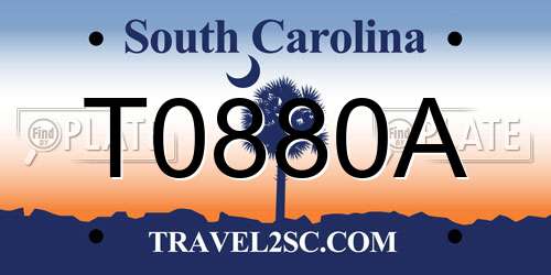 T0880A South Carolina License Plate