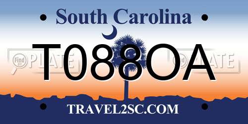 T088OA South Carolina License Plate