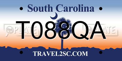 T088QA South Carolina License Plate