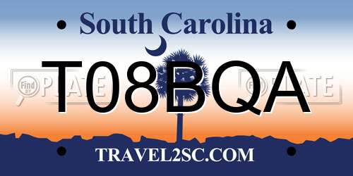 T08BQA South Carolina License Plate