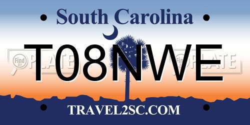 T08NWE South Carolina License Plate