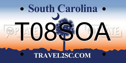 T08SOA South Carolina License Plate
