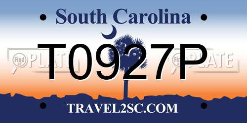 T0927P South Carolina License Plate