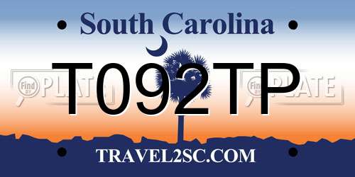 T092TP South Carolina License Plate