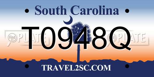 T0948Q South Carolina License Plate