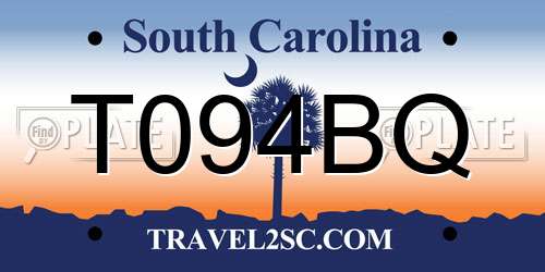 T094BQ South Carolina License Plate