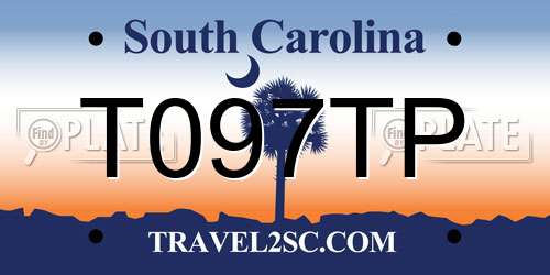 T097TP South Carolina License Plate