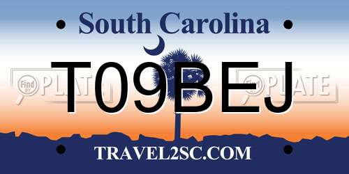 T09BEJ South Carolina License Plate