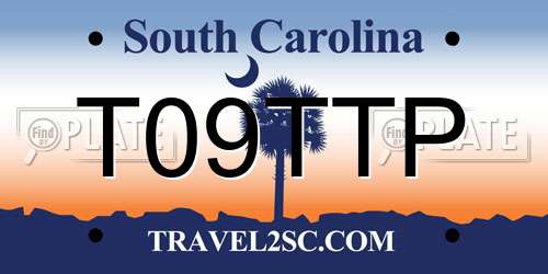 T09TTP South Carolina License Plate