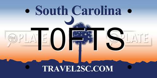 T0FTS South Carolina License Plate