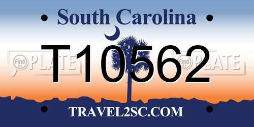 T10562 South Carolina License Plate