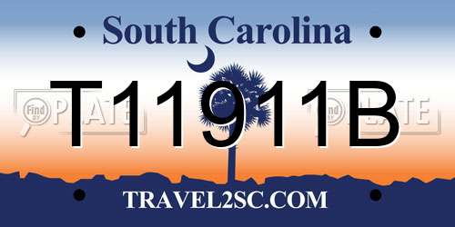 T11911B South Carolina License Plate