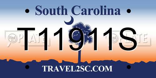 T11911S South Carolina License Plate