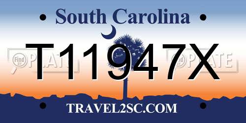 T11947X South Carolina License Plate