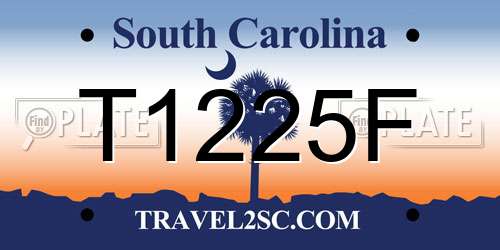 T1225F South Carolina License Plate