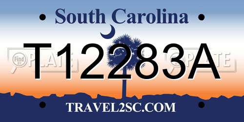 T12283A South Carolina License Plate