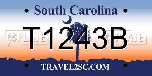 T1243B South Carolina License Plate