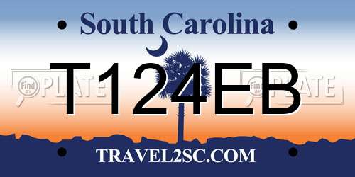 T124EB South Carolina License Plate