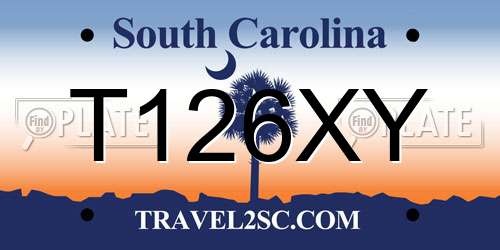 T126XY South Carolina License Plate