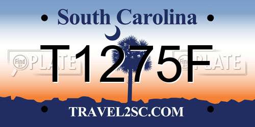 T1275F South Carolina License Plate