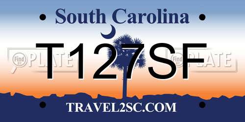 T127SF South Carolina License Plate