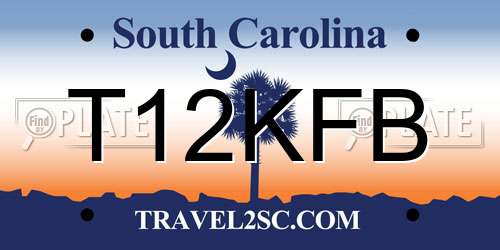 T12KFB South Carolina License Plate