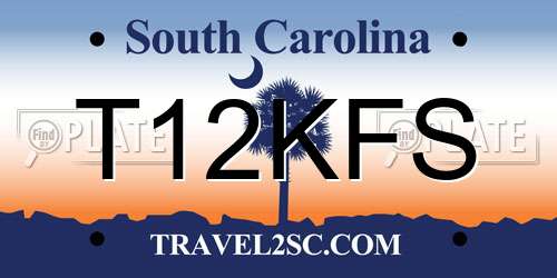 T12KFS South Carolina License Plate
