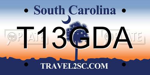 T13GDA South Carolina License Plate