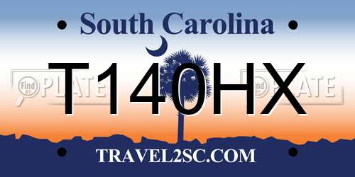 T140HX South Carolina License Plate