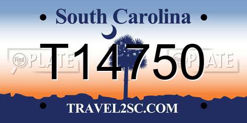 T14750 South Carolina License Plate