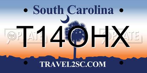 T14OHX South Carolina License Plate