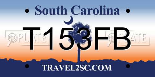 T153FB South Carolina License Plate