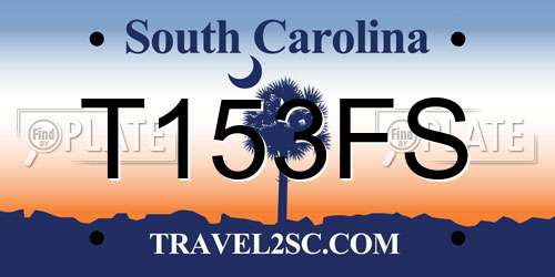 T153FS South Carolina License Plate