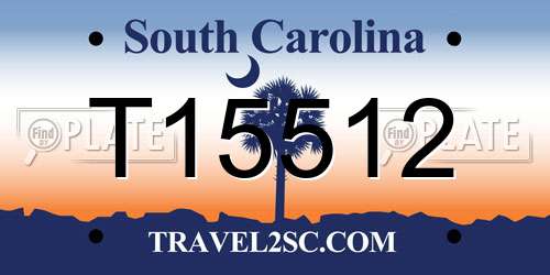 T15512 South Carolina License Plate