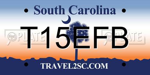 T15EFB South Carolina License Plate